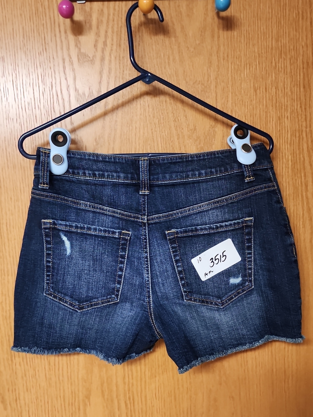 Maurices light blue denim shorts with gold stitching womens 10 number 3515